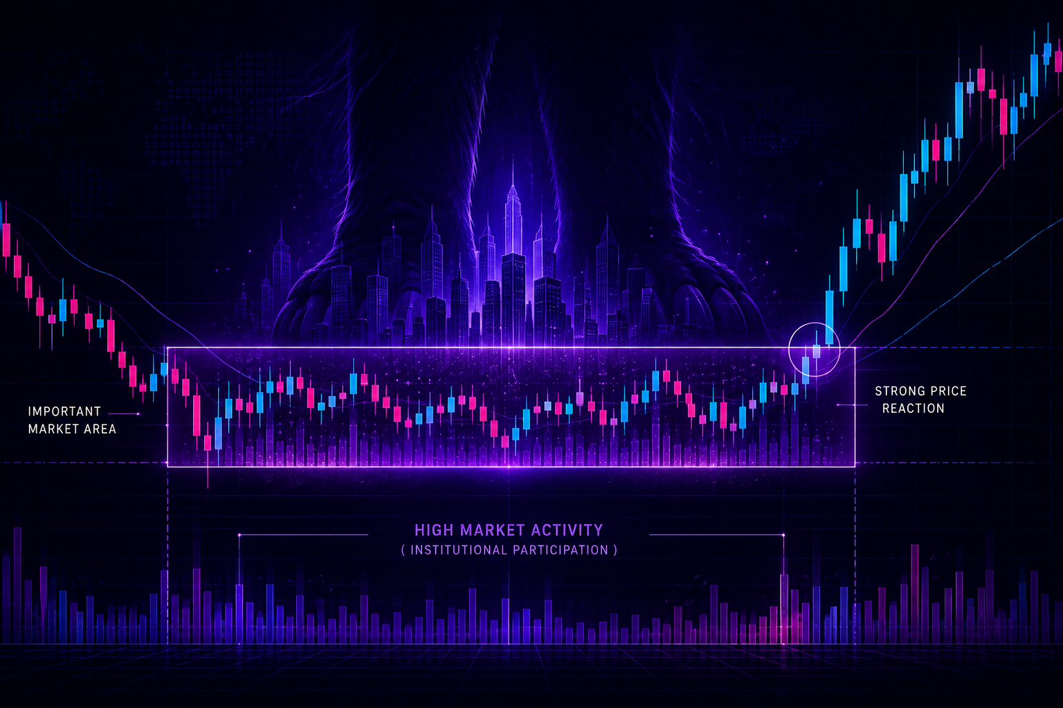 Institutional activity and Big Player Zone chart illustration